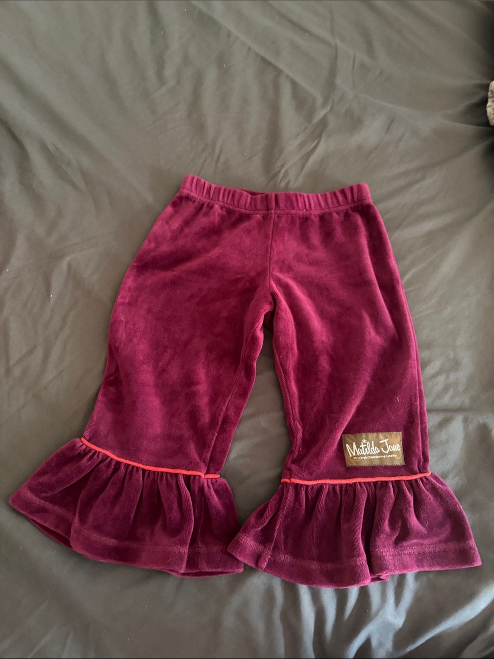 Matilda Jane Burgundy Velvet Ruffles